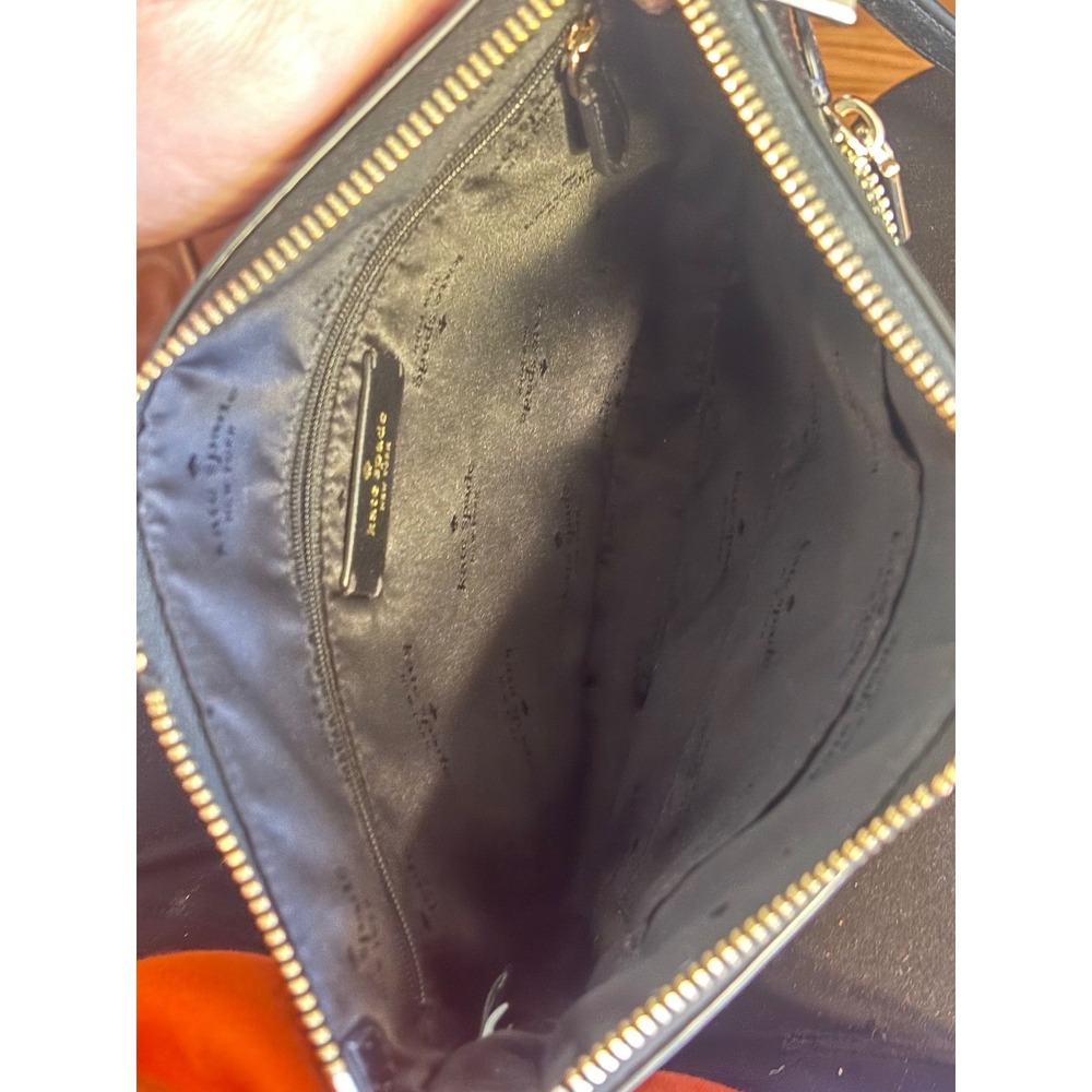 KATE SPADE New York‎ Black Leather Crossbody Bag Saffiano Sadie Gold Thin Purse - Picture 15 of 15